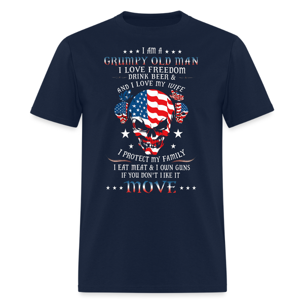 I'm a Grumpy Old Army Veteran T Shirt - 2 - navy