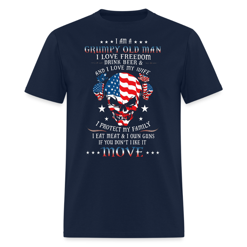 I'm a Grumpy Old Army Veteran T Shirt - 2 - navy