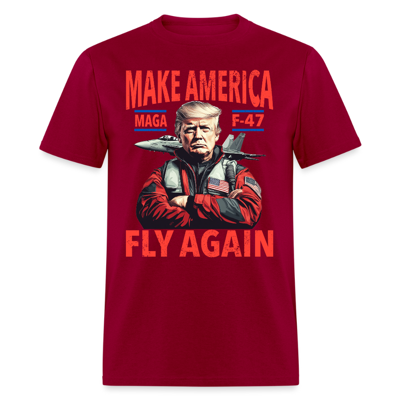 Trump MAGA F-47 Make America Fly Again T Shirt - dark red