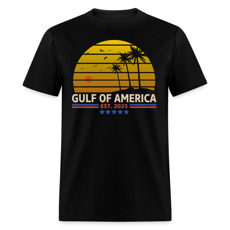Retro Gulf Of America Est. 2025 T Shirt - black