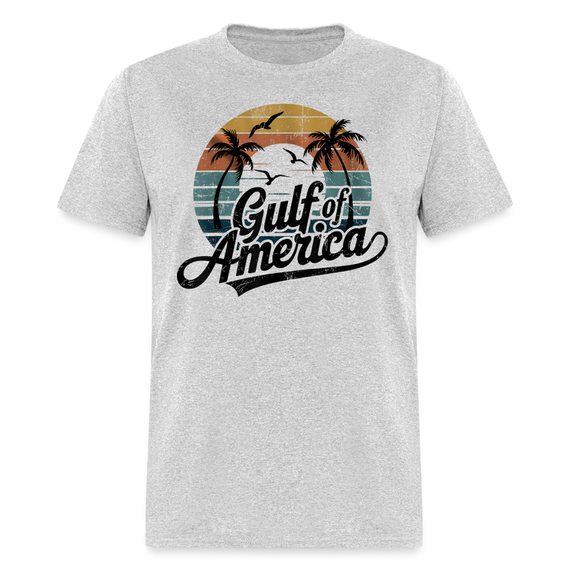 Gulf of America Retro Beach T Shirt - heather gray