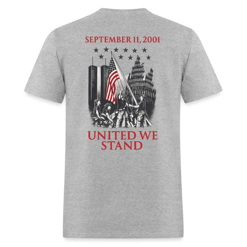 September 11th United We Stand T Shirt - heather gray
