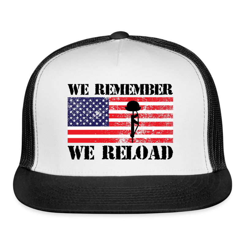 We Rember We Reload Trucker Hat - white/black