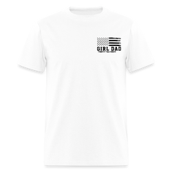 Girl Dad Fist Bump American Flag T Shirt - 2 - white