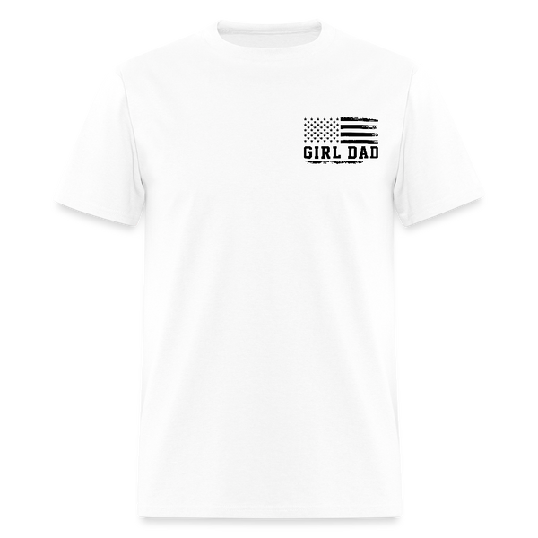 Girl Dad Fist Bump American Flag T Shirt - 2 - white