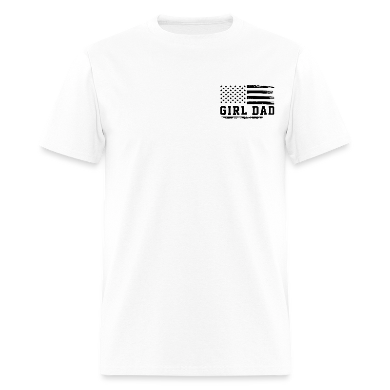 Girl Dad Fist Bump American Flag T Shirt - 2 - white