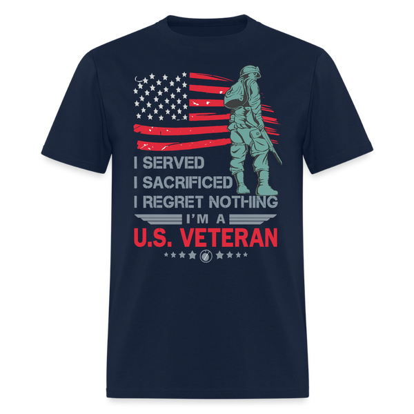 I Served I Sacrificed I Regret Nothing T Shirt - navy