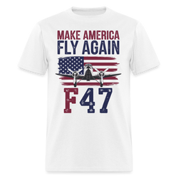 Trump F-47 Jet Make America Fly Again T Shirt - white
