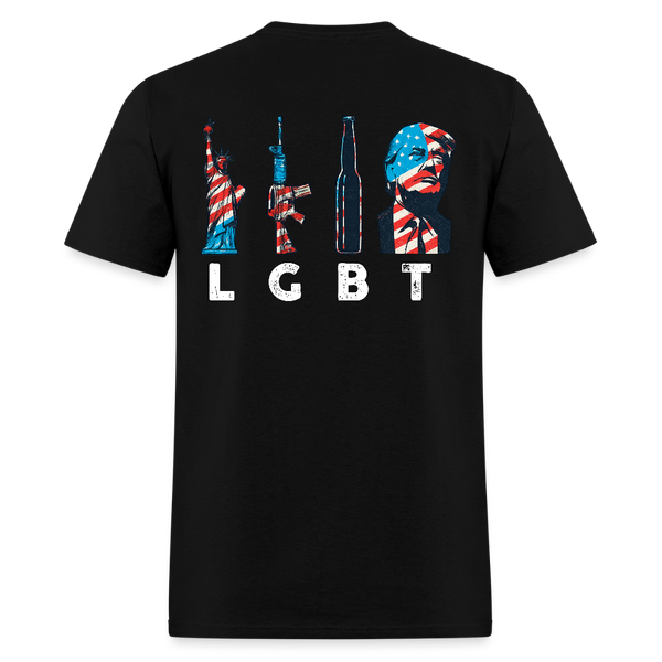 L.G.B.T Liberty Guns Beer Trump Vintage T Shirt - black