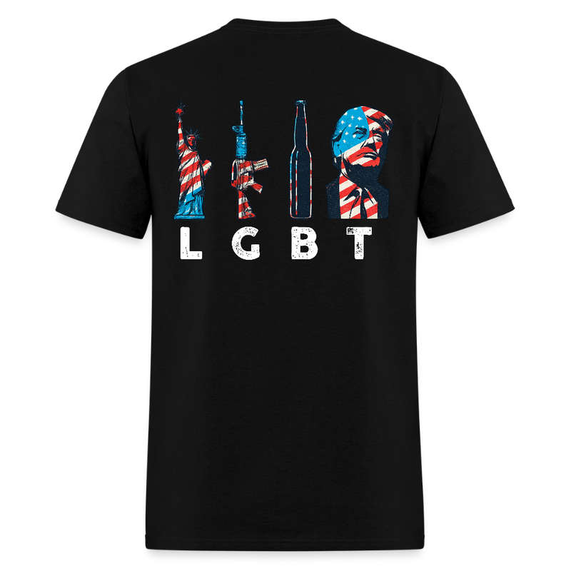L.G.B.T Liberty Guns Beer Trump Vintage T Shirt - black