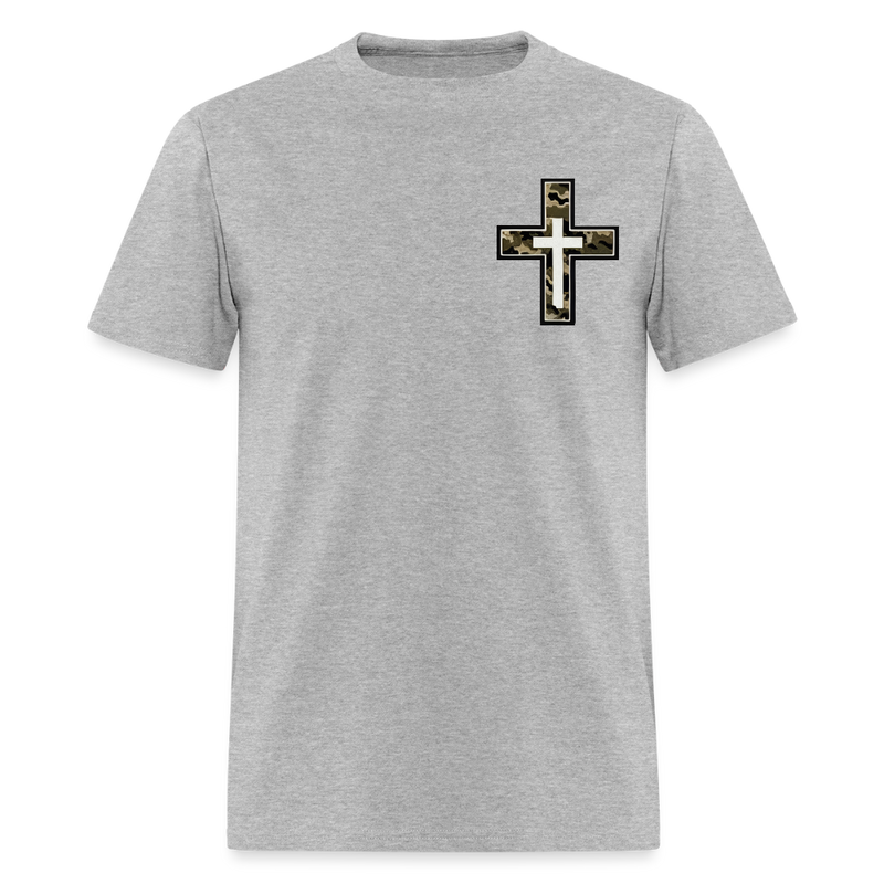 Camouflage Cross Fishing T Shirt - heather gray