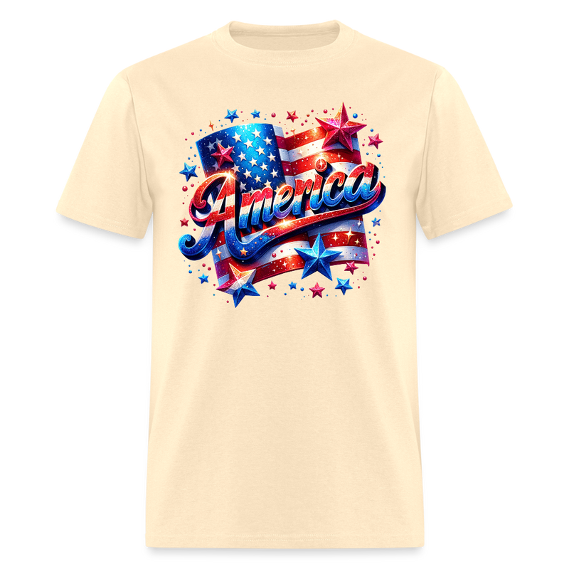 America 4th Of July T Shirt - natural
