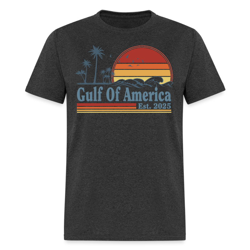 Gulf Of America Est 2025 Retro Vintage Beach T Shirt - heather black