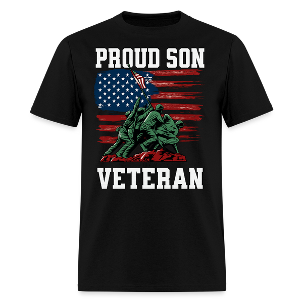 Proud Son of a Veteran T Shirt - black
