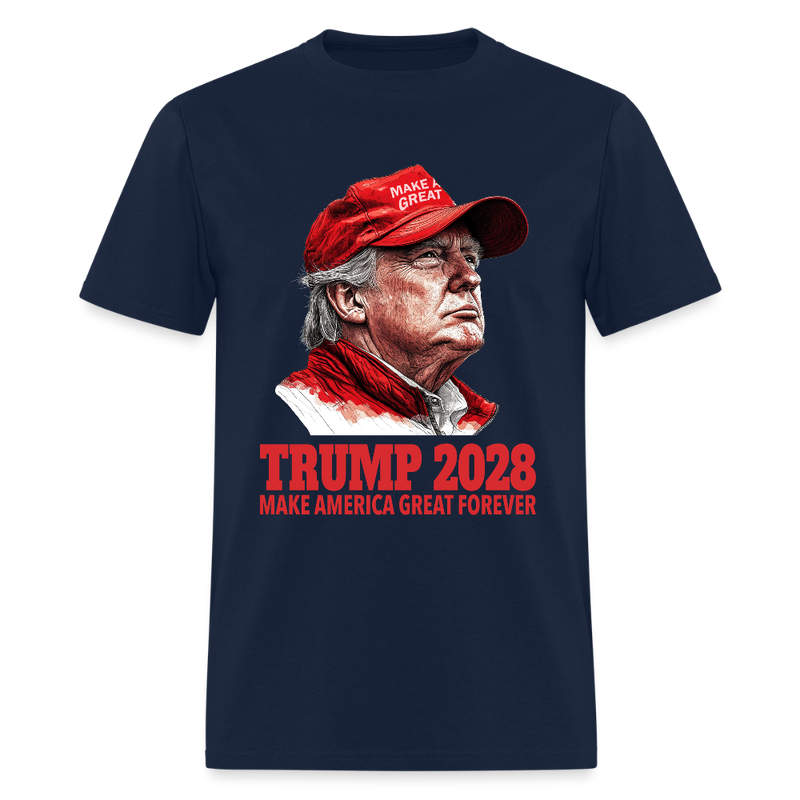 Make America Great Forever Trump 2028 T Shirt - navy