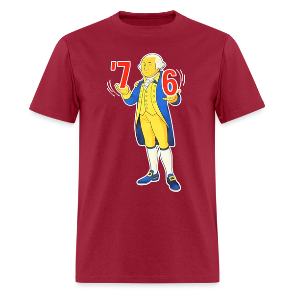 6-7 7-6 George Washington T Shirt - dark red