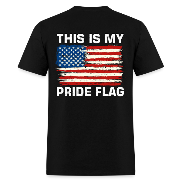 This Is My Pride Flag Back Print T Shirt - black