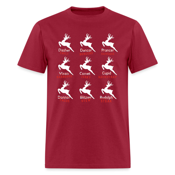 Santa's Reindeer Funny Hunting T Shirt - dark red