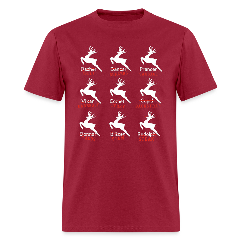 Santa's Reindeer Funny Hunting T Shirt - dark red