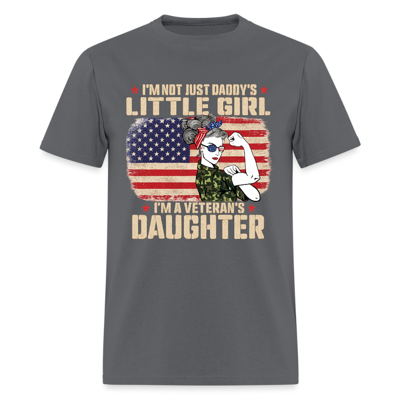 I'm Not Just A Daddy's Liitle Girl Veteran T Shirt - 2 - charcoal
