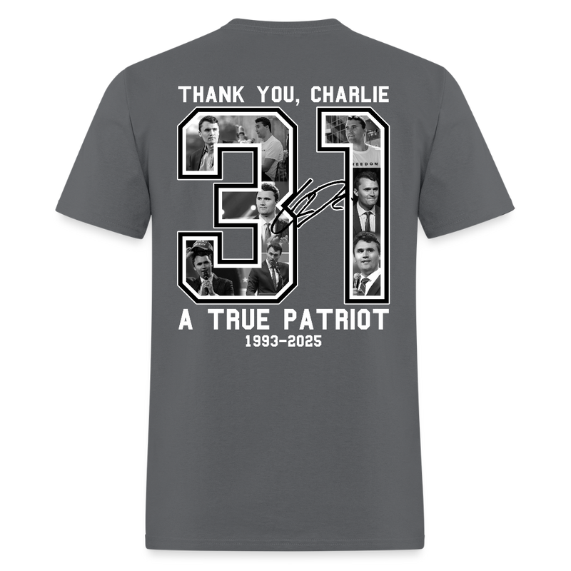 Freedom Thank You Charlie A True Patriot 31 T Shirt - 2 - charcoal