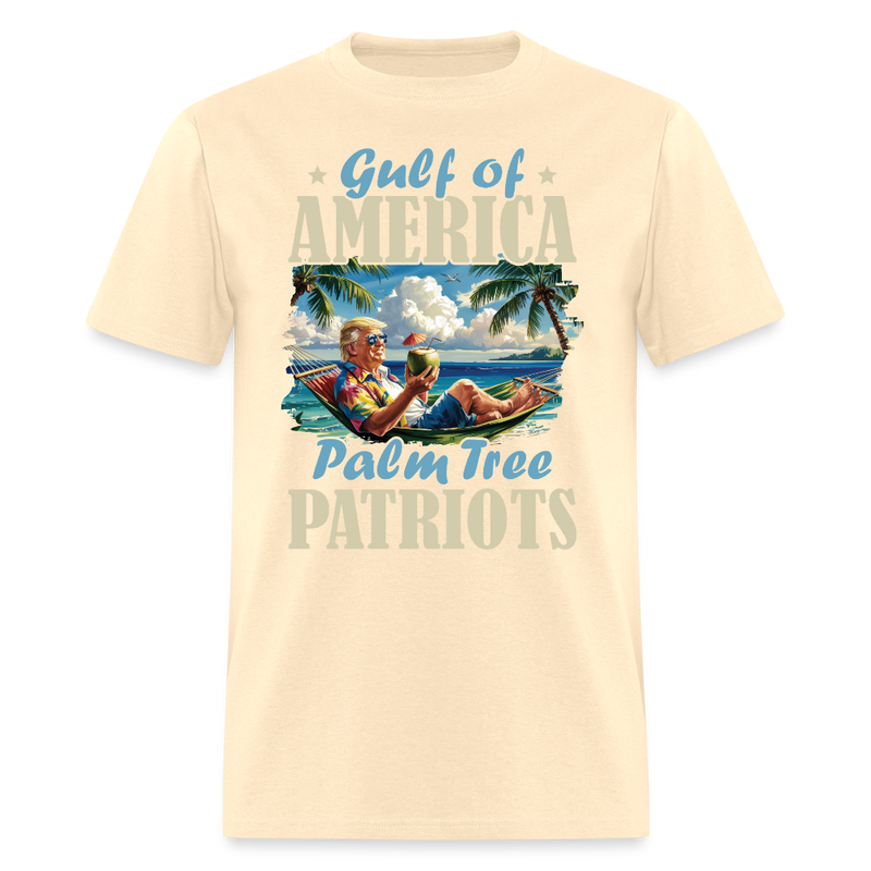 Gulf of America Palm Tree Patriots T Shirt - natural