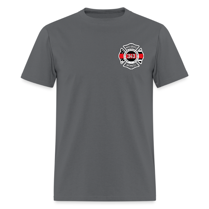 Forever In Our Hearts 343 New York's Bravest 2001 - 2025 T Shirt - charcoal