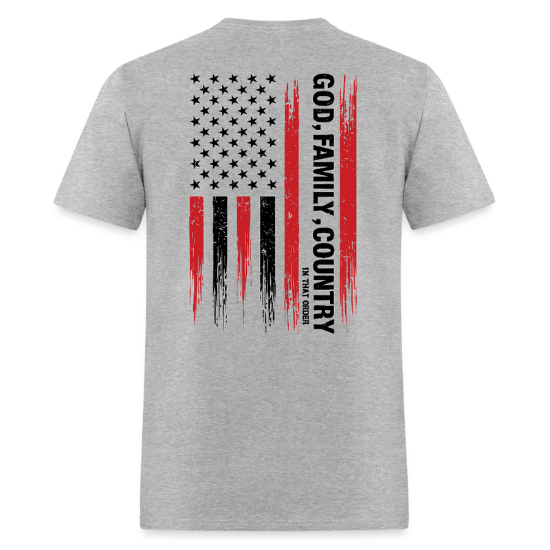 God Family Country Charlie Kirk T Shirt - heather gray