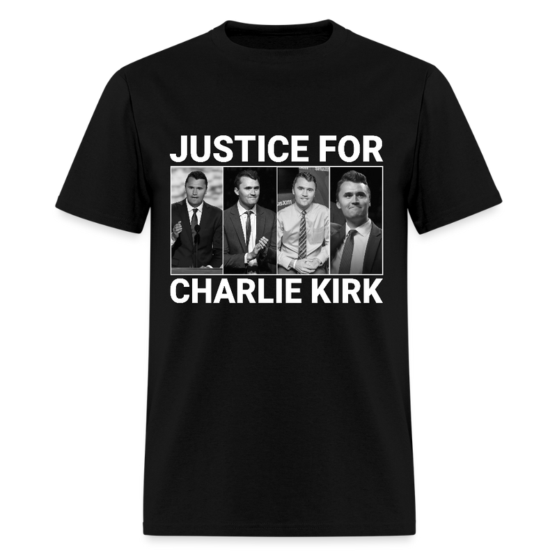 Justice For Charlie Kirk T Shirt - 3 - black