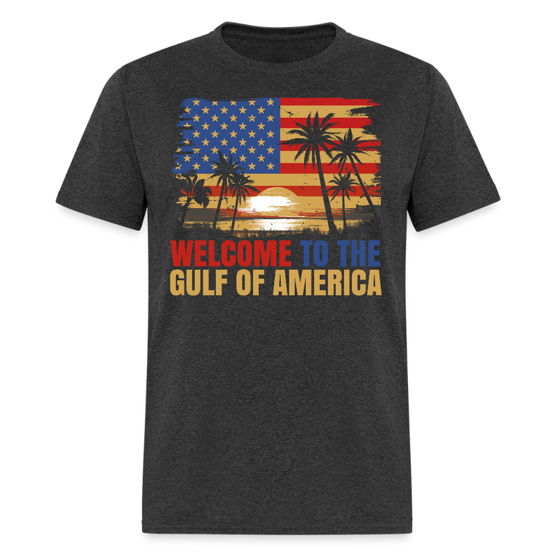 Welcome To The Gulf Of America Flag Beach T Shirt - heather black