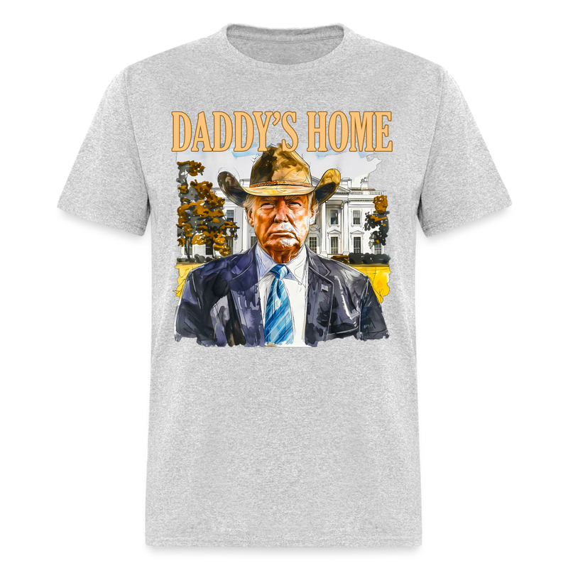 Trump Cowboy Daddy's Home T Shirt - heather gray