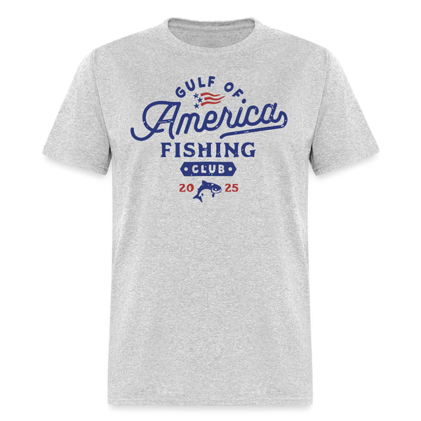 Gulf Of America 2025 Fishing Club T Shirt - heather gray
