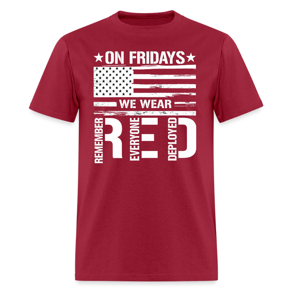On Friday We Wear RED T Shirt - dark red