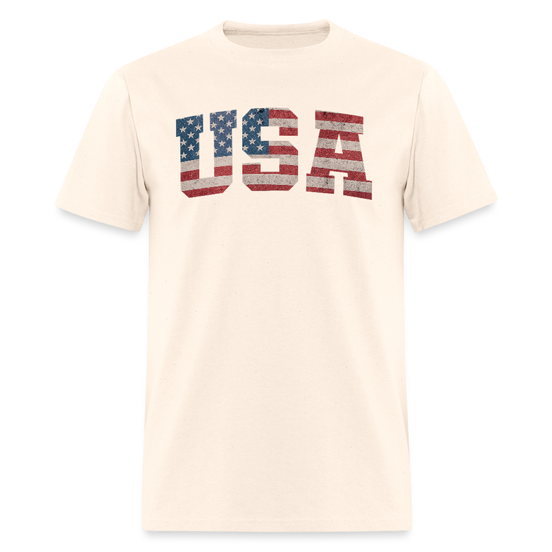 USA US Flag Patriotic 4th of July Retro T Shirt - natural