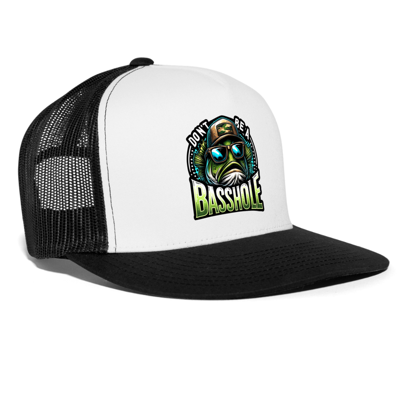 Don't Be A Basshole Trucker Hat - white/black