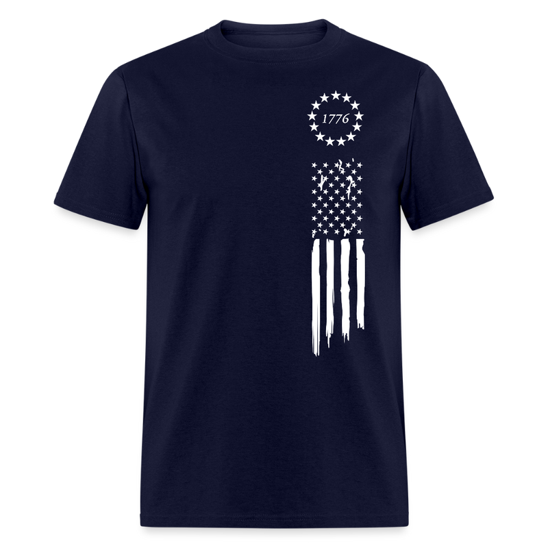 American Flag 1776 T Shirt - navy