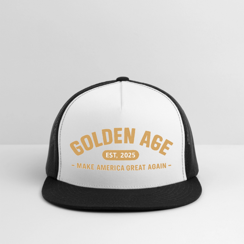 Golden Age Make America Great Again Est. 2025 Trucker Hat - white/black