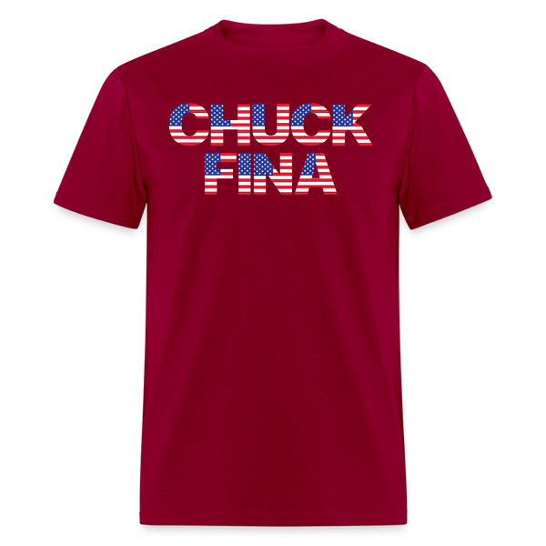 Patriotic Chuck Fina T Shirt - dark red
