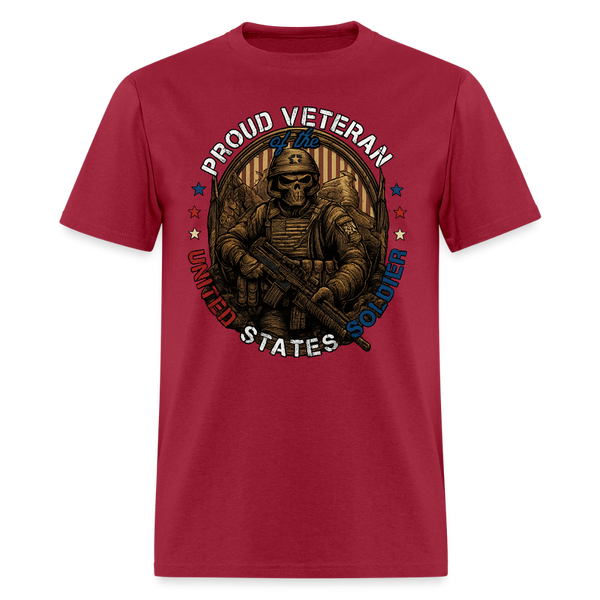 Proud Veteran T Shirt - dark red