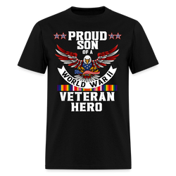 Proud Son of a World War Veterans T Shirt - black