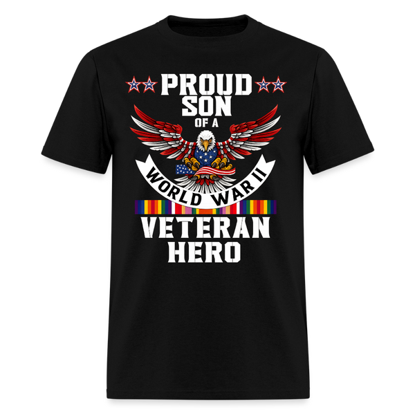 Proud Son of a World War Veterans T Shirt - black