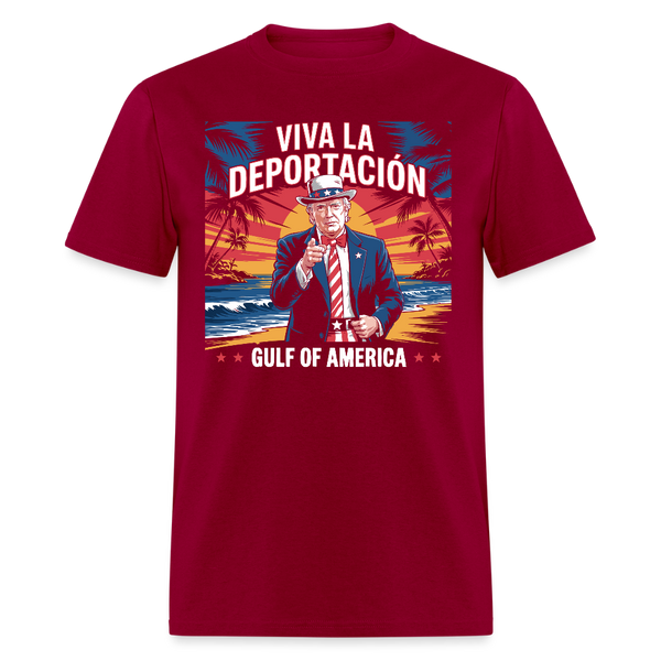 Viva la Deportación Gulf of America T Shirt - dark red