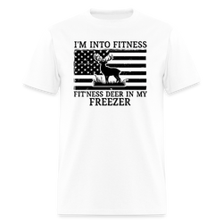 Fitness Deer in My Freezer T Shirt - white