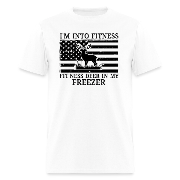 Fitness Deer in My Freezer T Shirt - white
