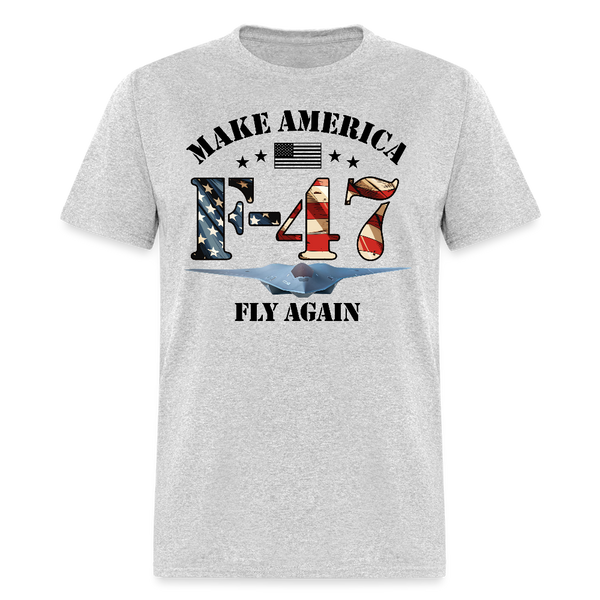 Make American Fly Again F47 White T Shirt - heather gray