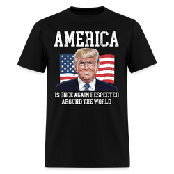 America Is Once Again Respected T Shirt - black
