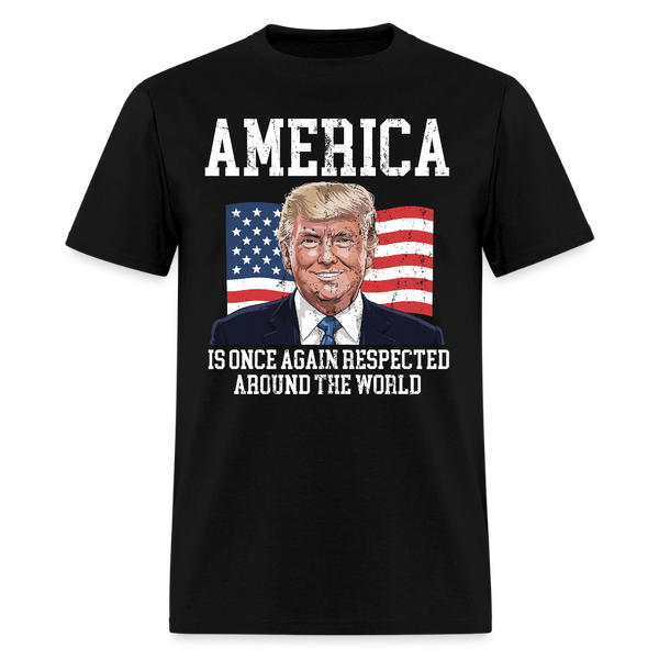 America Is Once Again Respected T Shirt - black
