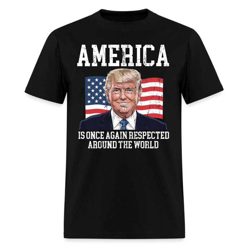 America Is Once Again Respected T Shirt - black