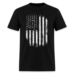 Grunge USA Flag Patriotic T Shirt - black