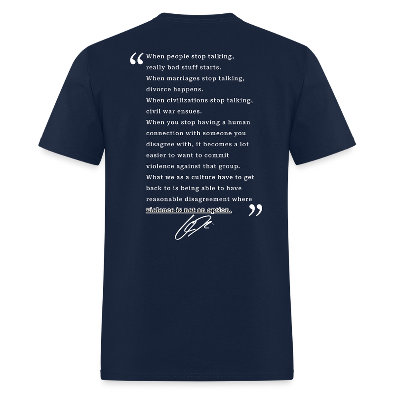 Freedom When People Stop Talking Charlie Kirk T Shirt - 2 - navy